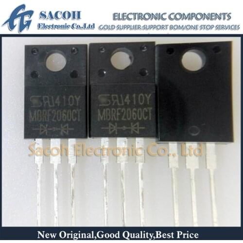 Free Shipping 10Pcs MBRF2060CT SBRF2060CT MBRF2060 TO-220F/TO-220-2 20A 60V Schottky Barrier Rectifier