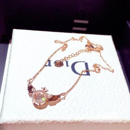 Shine Zircon Angle Wing Necklace for Women Luxury Rhinestone Stylish Choker