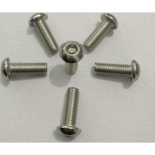 10PCS M6 Stainless Steel Allen Button Dome Head Screw Round Head Bolts Mushroom Head Bolt M6*50/55/60/65/70/75/80mm