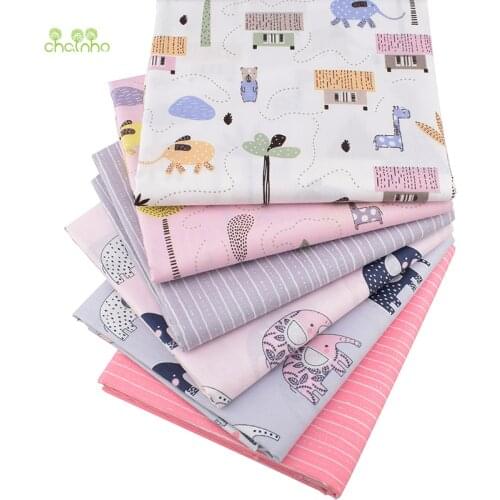 Chainho,6pcs/Lot,Cartoon Series,Printed Twill Cotton Fabric,Patchwork Clothes For DIY Sewing &Quilting Baby &Childrens Material