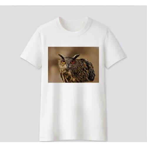 Women T Shirt Oversize Owl Graphic Print Female Clothing Casual Summer Short Sleeve Aesthetic Ullzang Women T-Shirts White