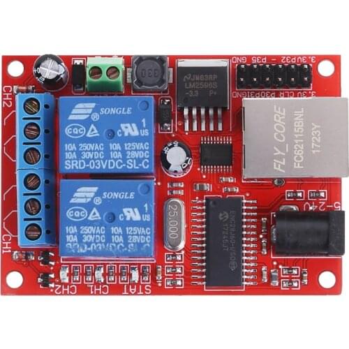 LAN Ethernet 2 Way Relay Board Delay Switch TCP/UDP Controller Module WEB Server