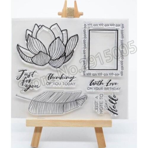 Lotus Scrapbook DIY photo cards account rubber stamp clear stamp transparent stamp 12.5x10.5cm CS2145