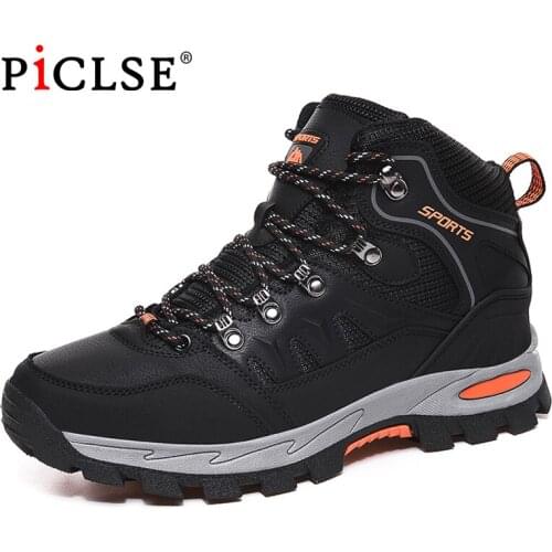 Plus size 47 Winter Mens Boots Plush Warm Mens Snow Boots Waterproof Ankle Boots for Men work shoes Outdoor Men Hiking Boots