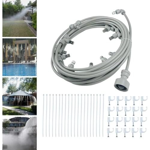 6MM Quick Pushing Nozzle Low Pressure Atomizing Misting Cooling Water Fog Sprayer System For Garden 3/4'' Plastic Adapter