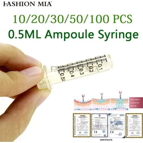 0.5ml Disposable Sterile Ampoule Syringe Head Hyaluronic Pen Injection Needle High Pressure Atomizer Component for Lips Filling