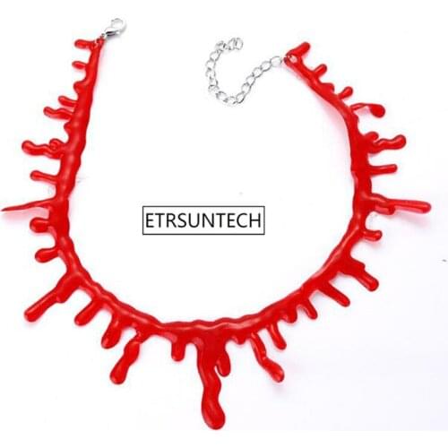Punk Women Blood Drip Choker Necklace Halloween Cosplay Party Gifts Fashion Jewelry Gothic Chokers Gift for Woman Men