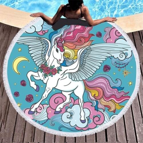 New Colorful Floral Unicorn Print Bath Towel Microfiber Fabric for Children Men and Women Shower Quick Dry Absorbent Towels