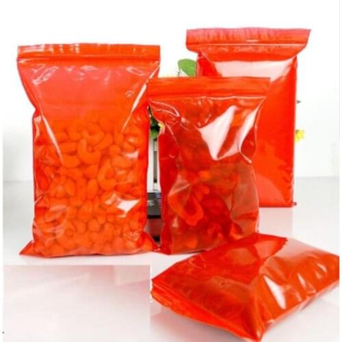 Various sizes 100pcs Red color 12C Self Sealing Plastic Bags,ziplock poly bags zipper Storage food bags free shipping 29x40cm