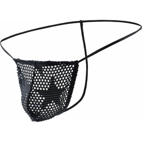 Sexy Gay Underwear Men G-string Mesh Thongs Man Lingerie Breathable Strap Hollow Pouch Underpants Cueca calzoncillo S-XL