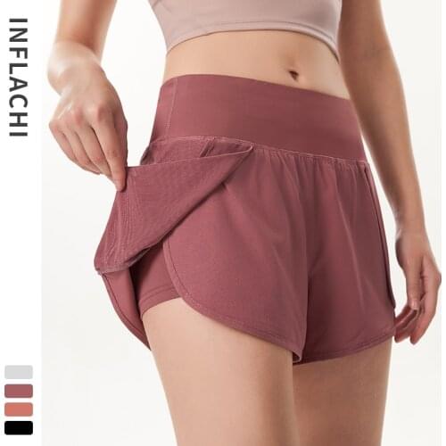 Yoga 2 In 1 Shorts Double Layer Sports Shorts Women Quick-Dry Breathable Fitness Running Shorts Workout Gym Leggings Sportswear