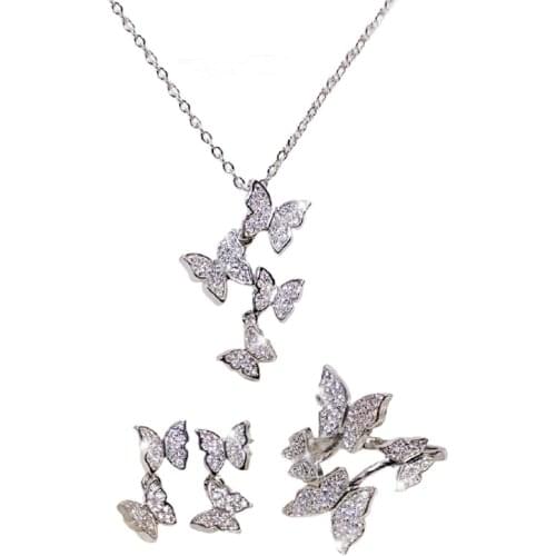 SINZRY Luxury elegant jewelry AAA Cubic Zirconia heart shape pendant necklace stud earring fashion jewelry sets for women