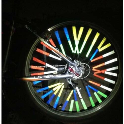 Bicycle Reflective Spoke Color Anti-UV Night Warning Device Waterproof Wear-resistant Reflective Strip Mountain Bike Tire Decor