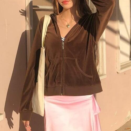 Hoodies Women s Loose Casual Wear Long Sleeve Hooded Outerwear with Pockets for Spring Fall Coffee/Black S/M/L/XL