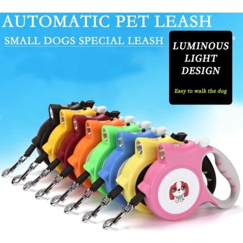 Pet Supplies Dog Out Portable Automatic Retractable Tractor Fashion with Light Night Walking Dog Rope Traction Belt