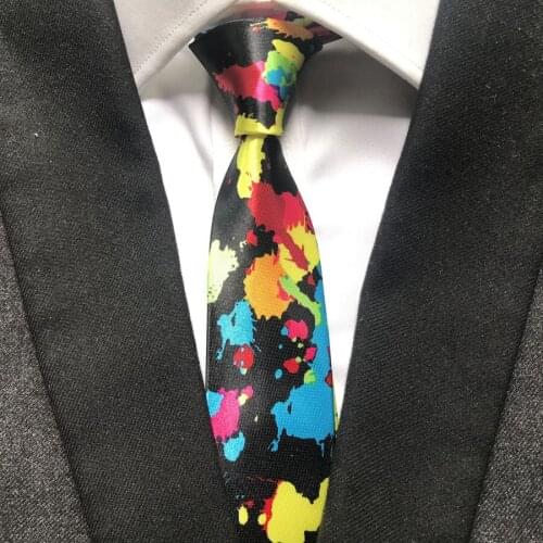 Unique Design Ties Colorful Painting Patterns Necktie 5cm Width Necktie Gravatas Free Shipping