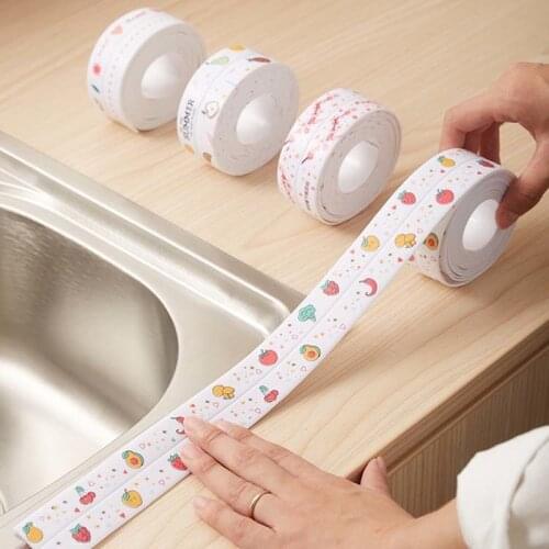 Bathroom Shower Sink Bath Sealing Strip PVC Self Adhesive Waterproof Wall Sticker Kitchen Seam Stickers Sealant Tape