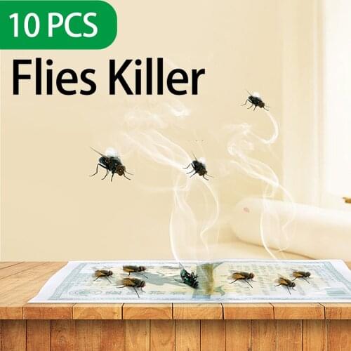 Waterproof House Fly Adhesive Sticker Glue Paper Board Eliminate Sticky Flies Killer Bait Catcher Home Restaurant Living Room