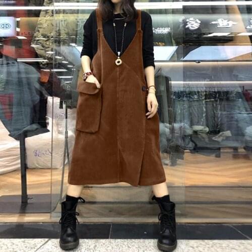 Summer Party Suspender Dress ZANZEA Fashion Sleeveless Vestidos Women Casual Solid Corduroy Overalls Sundress Female Sarafans