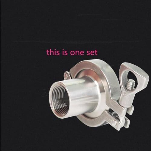 Stainless Steel SS304 1 Set Sanitary Clamp Type Male Thread Pipe Fitting + Tri Clamp+ PTFE Gasket