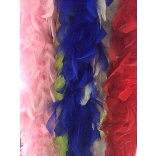 Free shipping 10pcs red turkey Feather Plumes Fringe trim 200cm(79") Feather Boa Stripe for Party Clothing Accessories Craft