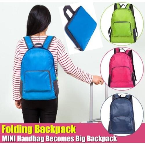 10p Casual Portable Backpack Double Zipper 420D Oxford Back Packing Daily Travel Women Men Shoulder Bags Folding Mini Square Bag