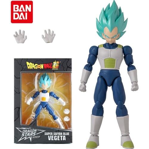 15cm Bandai Dragon Ball Original Super-Dragon Stars Super Saiyan Blue Vegeta Figure Action PVC Anime Figura Model Kids Toy