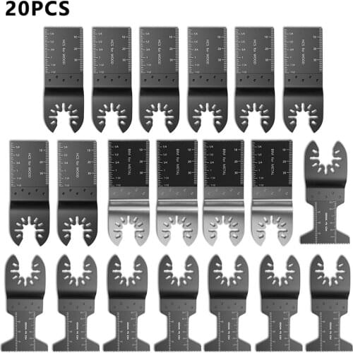 20Pcs Oscillating Multi Tool Blades Mental Cutting Circular Saw Blades For Fein Multimaster Wood Cutting Kit Multitool Blades