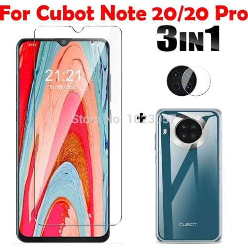 3-in-1 Screen Protector+Phone Case For Cubot Note 20 Pro Glass Anti-Shock Case Cover on For Cubot Note 20 Tempered Glass