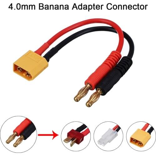 4.0mm Banana Adapter Connector XT60 T Tamiya Wire Cable Lipo Battery RC Drone Imax B6 B6AC