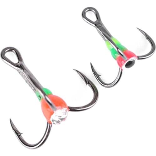 5Pcs/Set Durable Carbon Steel Three-jaw Fishing Hooks Winter Ice Tackle Sinking Bait Fish Tools Accessories Explosive fishhook