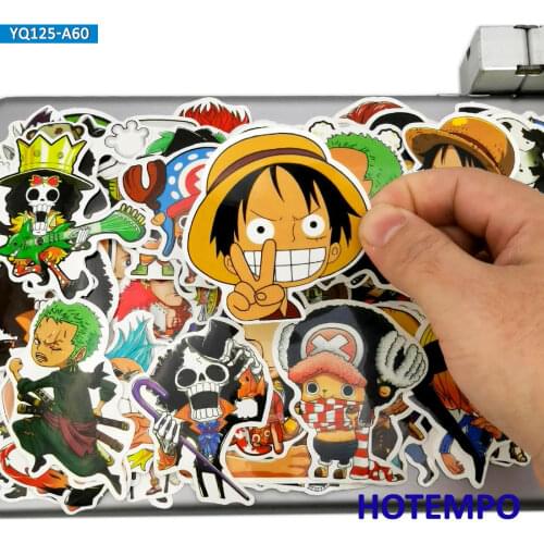 60pcs Popular Comic Luffy Zoro Nami Chopper Anime Stickers Pack for DIY Phone Laptop Luggage Skateboard Bike Car Cartoon Sticker