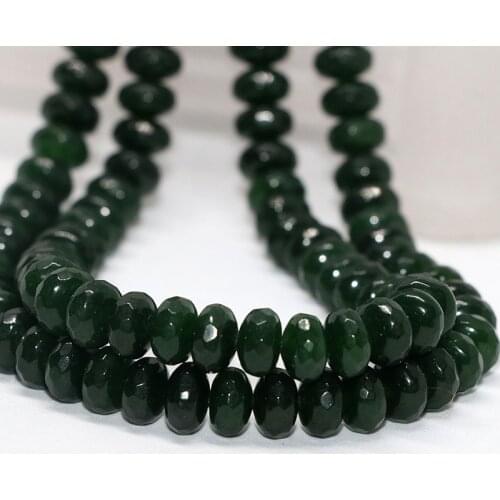 Natural Malaysia green jades chalcedony stone 5*8mm abacus faceted rondelle loose beads for women diy jewelry making 15inch B153
