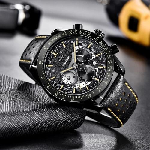 2021 New BENYAR Mens Quartz Watches Mens Business Sports Watches Military Waterproof Watches Mens Chronograph Reloj Hombres