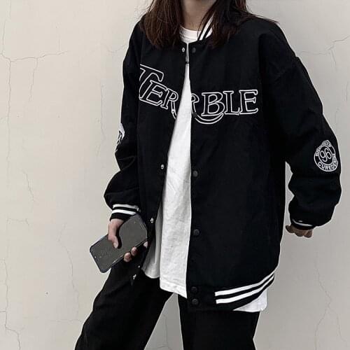 Chin.Sweety Women's Black Bomber Jackets