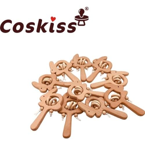 Coskiss Together Buy Some Cute Wooden Bunny Beech Wood Beech Teether Rattles Baby Teether Toys Baby Rattles Childrens Toys