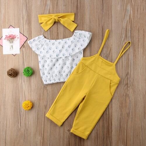 Flora Toddler Baby Girl Kids Off Shoulder Tops+Long Leggings Summer Clothes Set For 1-6 Years Girls 28