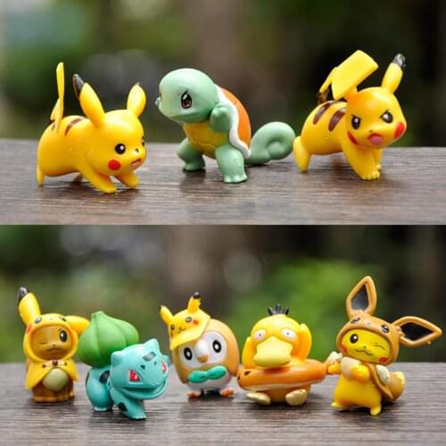 New 8pcs/set Pokemon Action Figure Model Cartoon PVC Doll Toys For Children Original Pikachu Dolls Action Figure kid gift