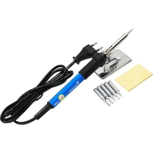 60W Adjustable Temperature Electric Soldering Iron Welding Solder Rework Station Heat Pencil Tips Repair Tool Kit Set 220V 110V