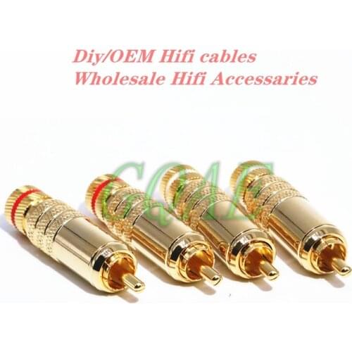 Hifi Gold-plated RCA Plug Hi-end soldering Diy Audio Cable RCA Interconnector Coaxial cables adapter A/V Connector 8.5MM