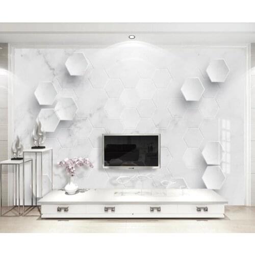 Customized 3D mural wallpaper 3D 3D geometric background wall marble stone grain TV background wall decorative painting