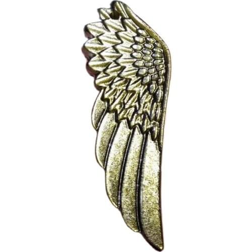 Natural gold obsidian gem carved angel feather pendant for healing