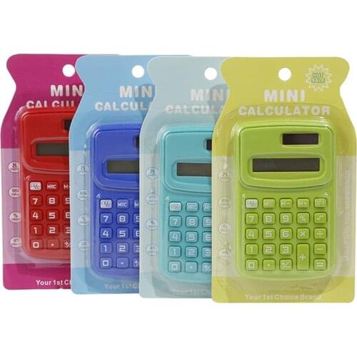 Mini Basic Calculator Battery Power 8 Digit Handheld Calculator Portable Electronic Calculator for Kids Home Students