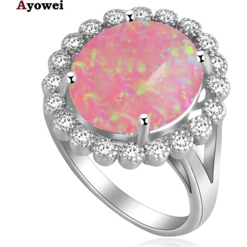 Round shape Purple fire Opal Silver Stamped Rings fashion Opal jewelry simple but gorgeous style USA sz#7#8 #9 OR571A