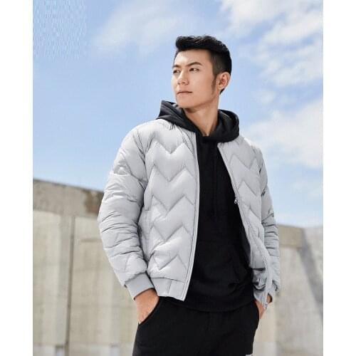 Original Men goose down jacket Jacket casual zipper Down jacket Multi-pocket winter Keep warm coat