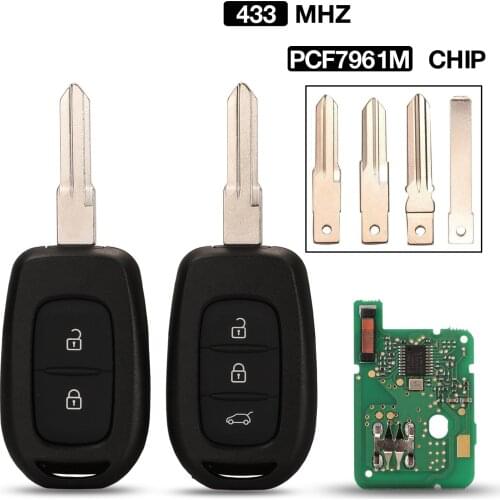 Kutery 5pcs 2/3B Remote Car Key 433MHZ PCF7961M For Renault Symbol Trafic Clio4 Dacia Logan Lodgy Dokker Duster Sandero Master3