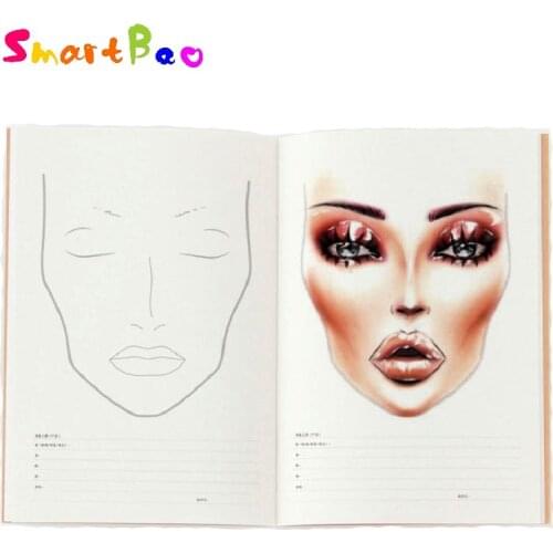 A4 Facechart Paper Makeup Notebook Professional Makeup Artist Practice Template Make up Drawing Book