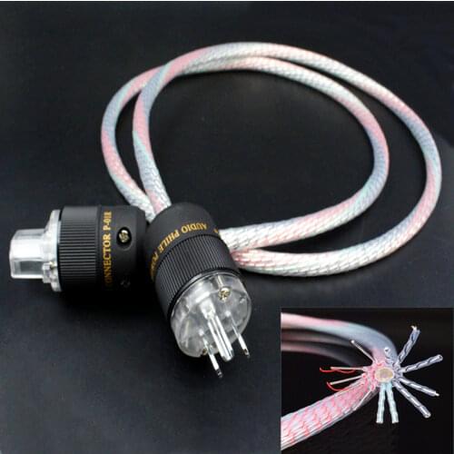 Valhalla Series 7N Copper Silver Power Cord Cable for Audio Amplifier CD Player