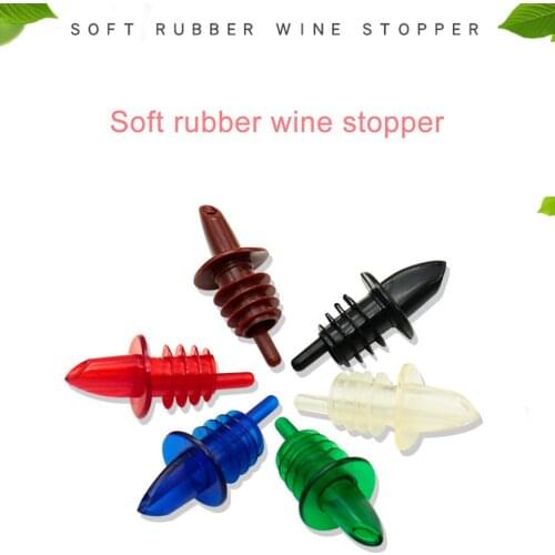 Red Wine Soft Gum Spout Pourer Soft Rubber Return Hole Design Fancy Bartender Bottle Stopper Multi-ring Soft Glue