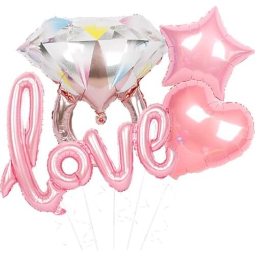 5 pcs Wedding Balloon Set Pink Theme Balloon Set Valentines Day Proposal Love Decoration Balloon Wholesale